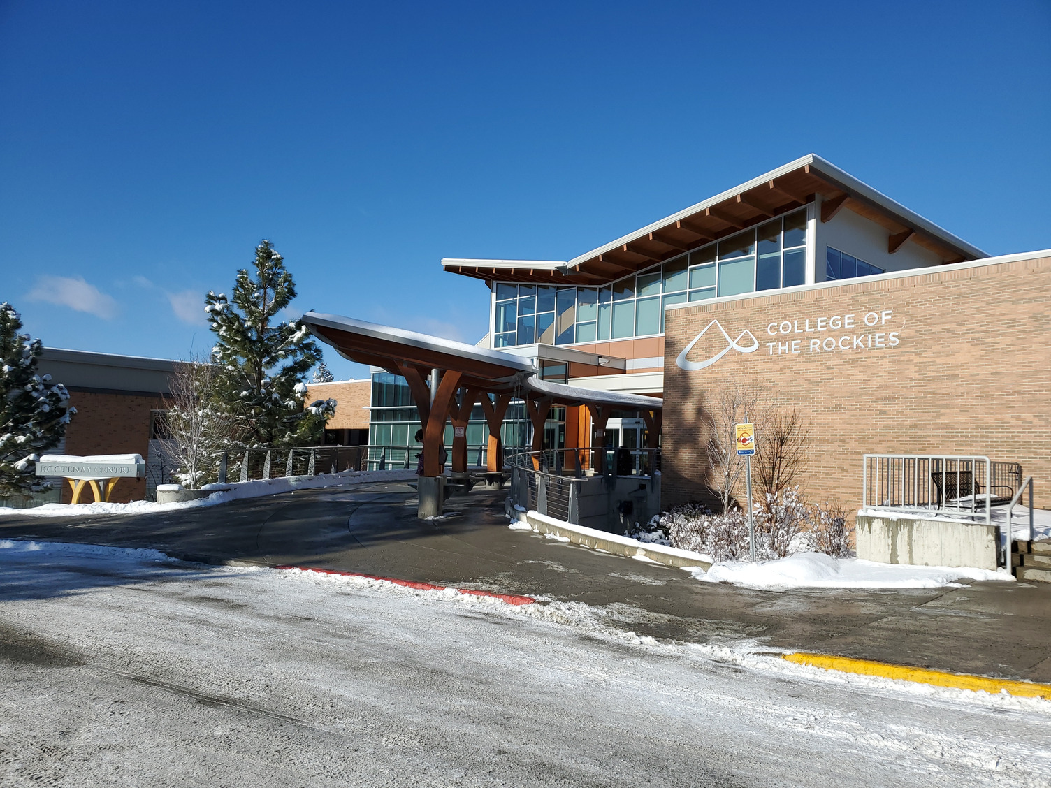 College of the Rockies Cranbrook Main Campus in the winter time.