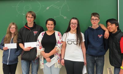 Image of six young winners of hte BC Secondary School Mathematics Contest