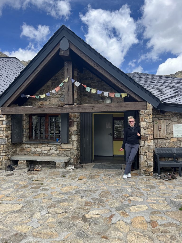 Female posing in front of building in Andorra