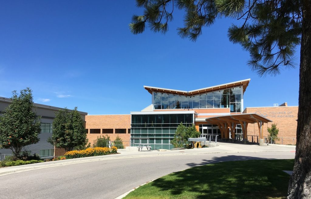 Outside shot of Kootenay Centre at College of the Rockies in Cranbrook, BC.