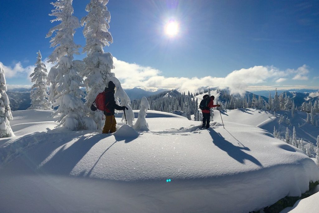 MAST students skiing in the back country