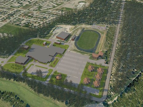Image shows rendering of the road extension that will be constructed by College of the Rockies.