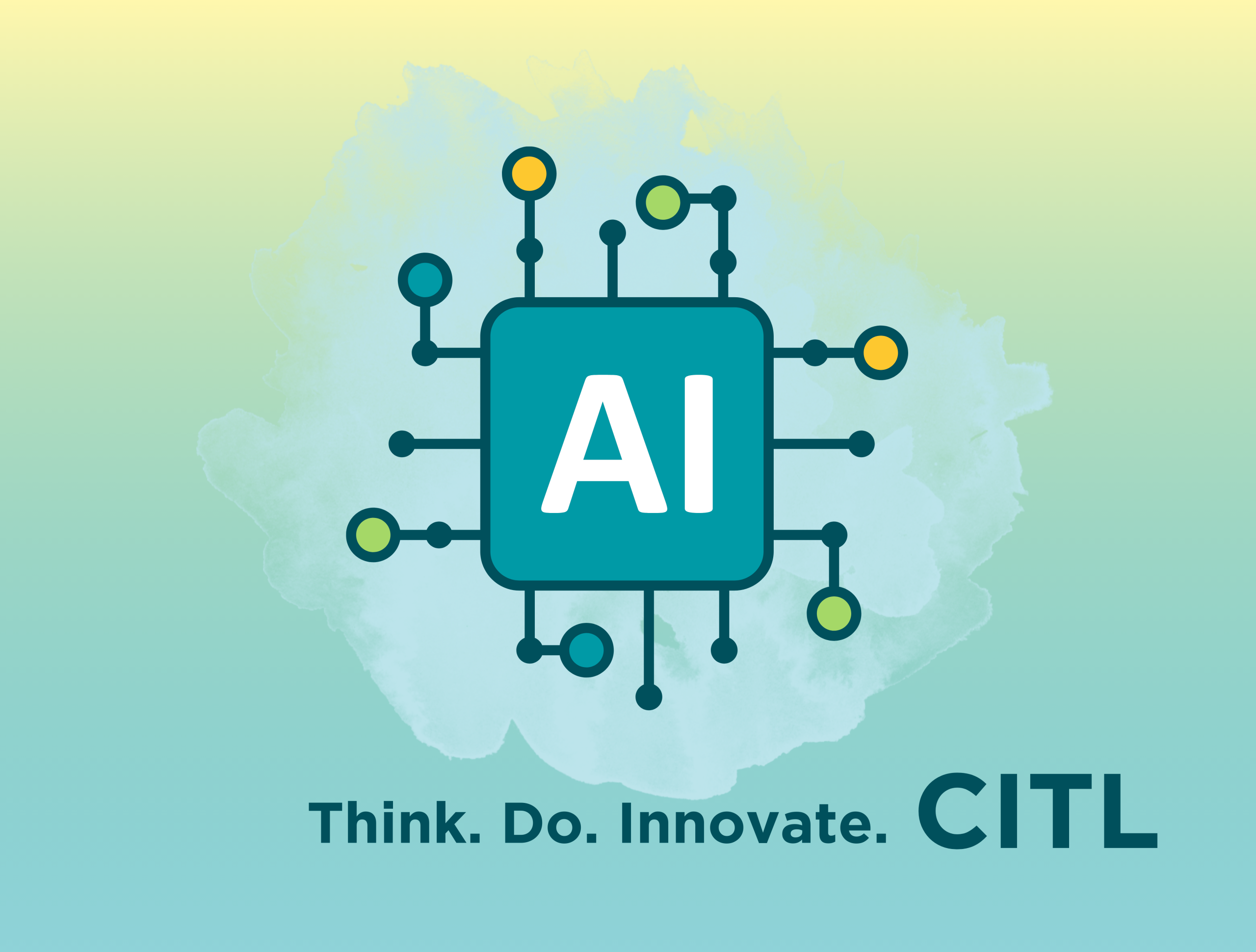 An icon of a digital board with the text AI in the centre