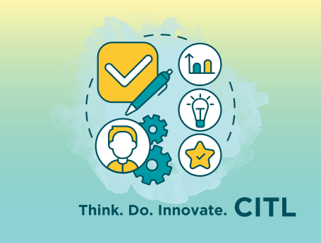 CITL. Think. Do. Innovate. Icons depict a check mark, a pen, a gold star, a lightbulb, and a chart showing positive growth.