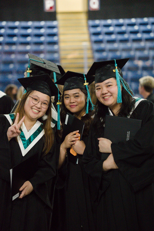 Group of happy COTR graduates at convocation ceremony