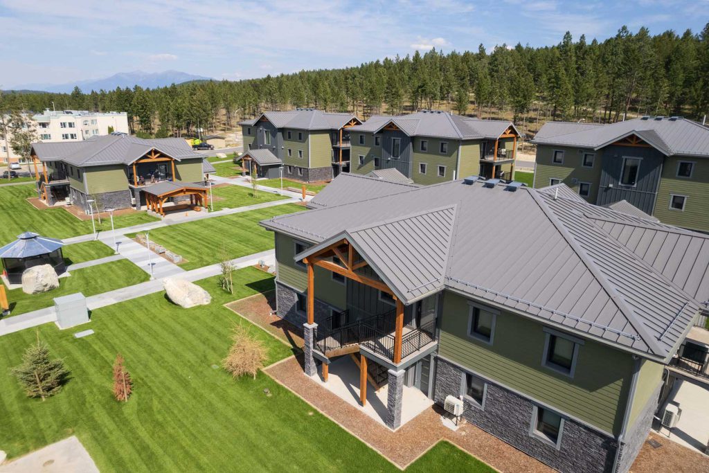 An image of the student housing buildings at College of the Rockies