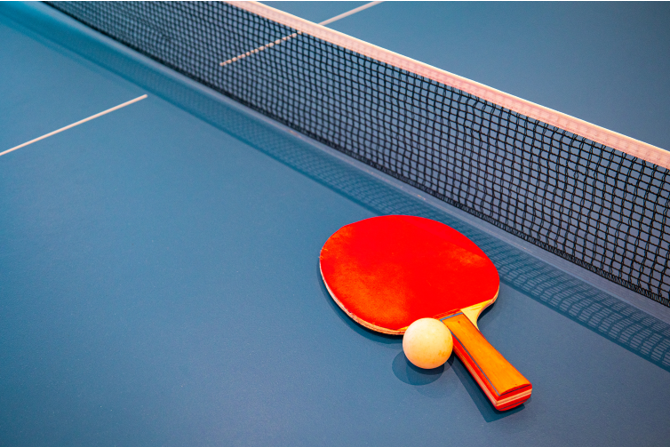 Table Tennis Paddle and Ball