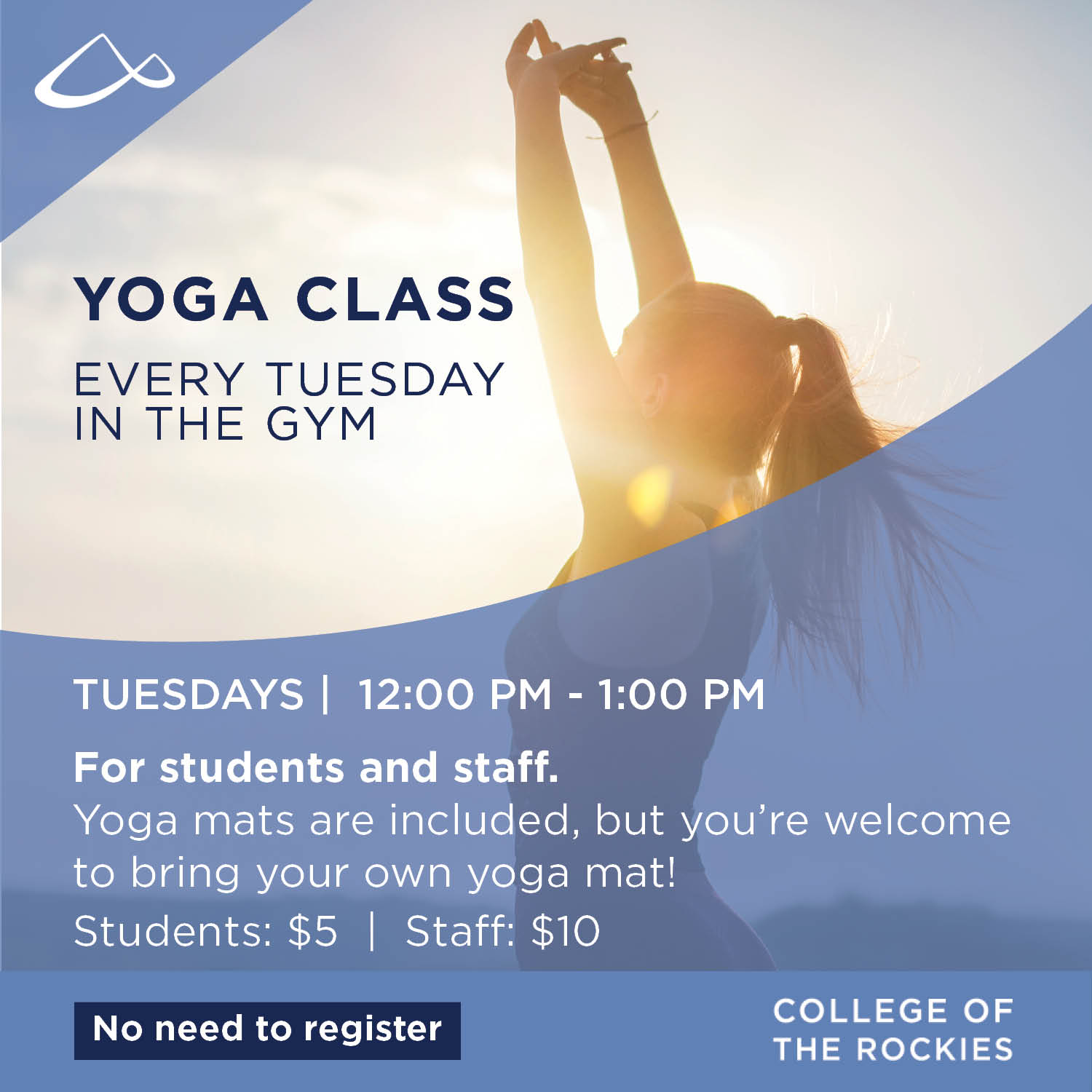 Yoga Class Every Tuesday 12-1PM